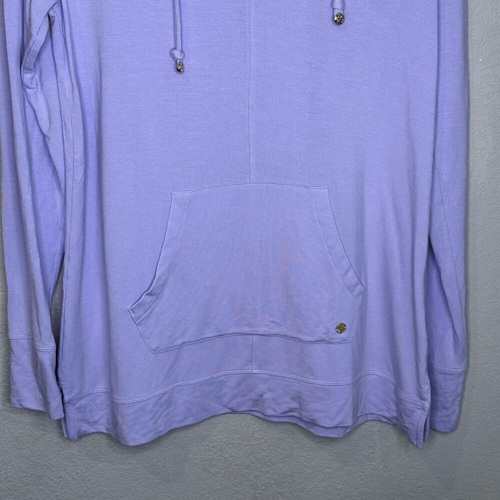 Lilly Pulitzer Cassi Luxletic Hoodie Medium Purple V Neck Modal Pullover Top - Picture 5 of 9